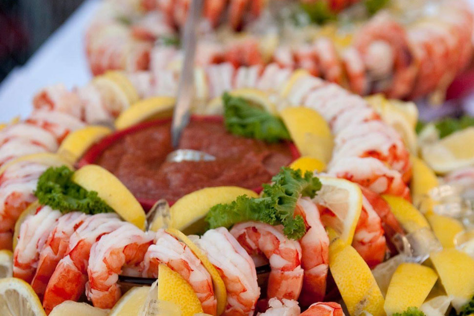 Shrimp cocktail platter for a celebration